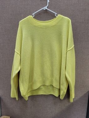 Vince Camuto Bright Soft Yellow Crewneck Sweater